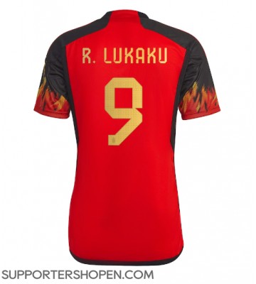 Belgien Romelu Lukaku #9 Hemma Matchtröja VM 2022 Kortärmad